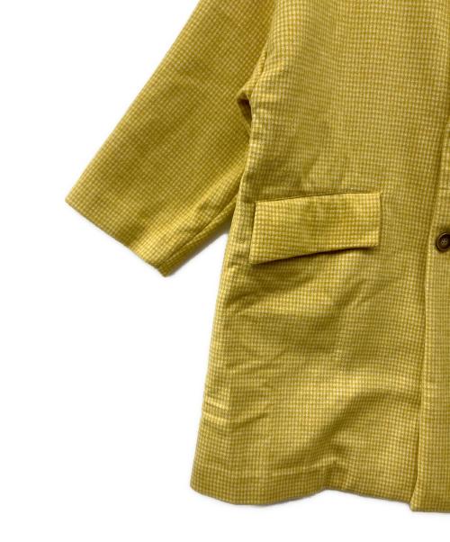 TSUHARU by samansa Mos2（ツハル バイ サマンサモスモス）TSUHARU by samansa Mos2 (ツハル バイ サマンサモスモス) bul bul (バルバル) シングルコート イエロー×ホワイト サイズ:Fの古着・服飾アイテム