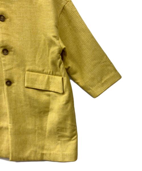 TSUHARU by samansa Mos2（ツハル バイ サマンサモスモス）TSUHARU by samansa Mos2 (ツハル バイ サマンサモスモス) bul bul (バルバル) シングルコート イエロー×ホワイト サイズ:Fの古着・服飾アイテム