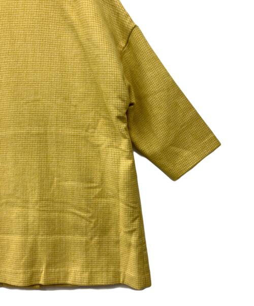 TSUHARU by samansa Mos2（ツハル バイ サマンサモスモス）TSUHARU by samansa Mos2 (ツハル バイ サマンサモスモス) bul bul (バルバル) シングルコート イエロー×ホワイト サイズ:Fの古着・服飾アイテム