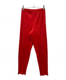 PLEATS PLEASE（プリーツプリーズ）の古着「プリーツパンツ」｜レッド