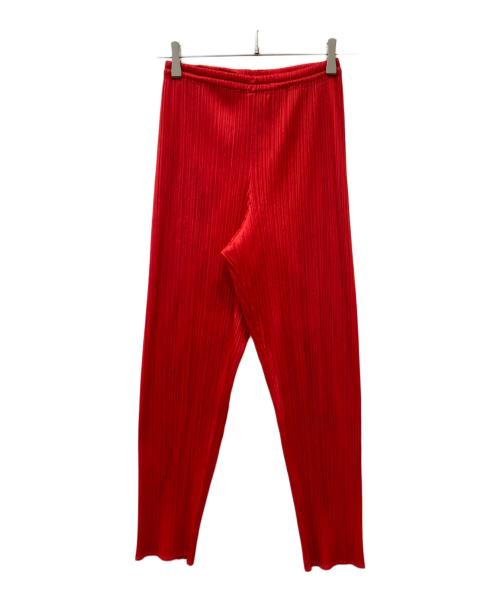 PLEATS PLEASE（プリーツプリーズ）PLEATS PLEASE (プリーツプリーズ) プリーツパンツ レッド サイズ:3の古着・服飾アイテム