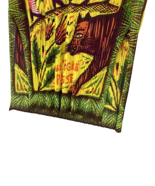 PLEATS PLEASE（プリーツプリーズ）PLEATS PLEASE (プリーツプリーズ) ノースリーブワンピース イエロー×グリーン サイズ:2の古着・服飾アイテム