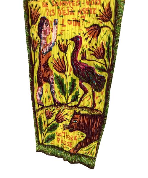 PLEATS PLEASE（プリーツプリーズ）PLEATS PLEASE (プリーツプリーズ) ノースリーブワンピース イエロー×グリーン サイズ:2の古着・服飾アイテム