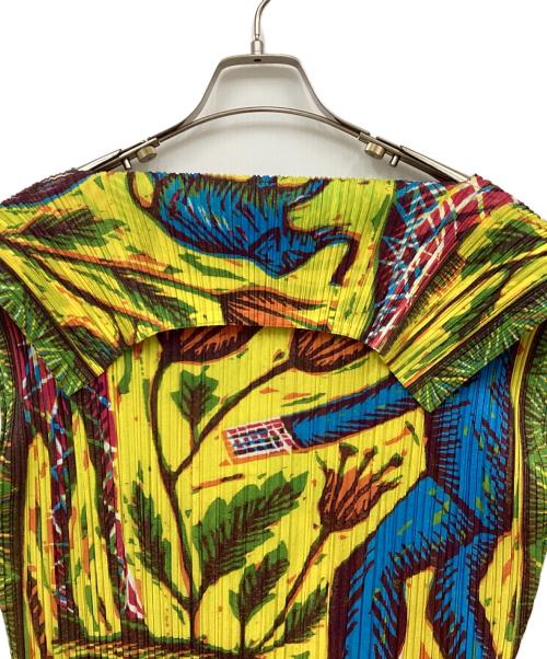 PLEATS PLEASE（プリーツプリーズ）PLEATS PLEASE (プリーツプリーズ) ノースリーブワンピース イエロー×グリーン サイズ:2の古着・服飾アイテム