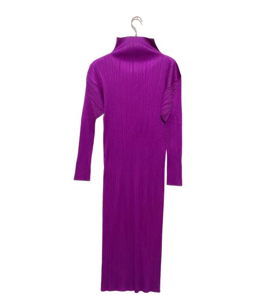 PLEATS PLEASE（プリーツプリーズ）PLEATS PLEASE (プリーツプリーズ) 長袖プリーツワンピース パープル サイズ:2の古着・服飾アイテム