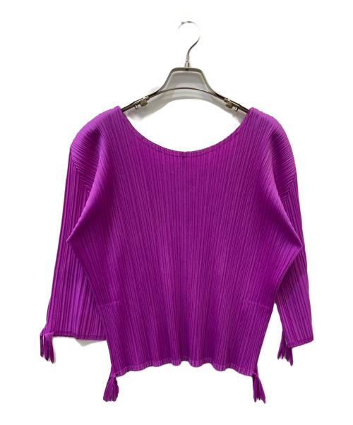 PLEATS PLEASE（プリーツプリーズ）PLEATS PLEASE (プリーツプリーズ) ロングスリーブプリーツカットソー パープル サイズ:3の古着・服飾アイテム