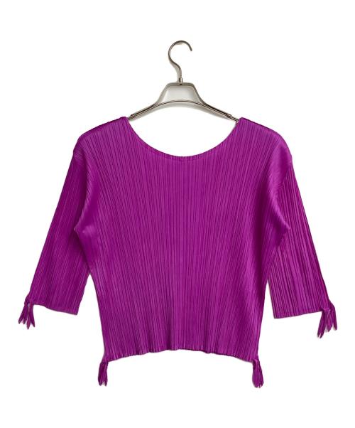 PLEATS PLEASE（プリーツプリーズ）PLEATS PLEASE (プリーツプリーズ) ロングスリーブプリーツカットソー パープル サイズ:3の古着・服飾アイテム