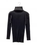 PLEATS PLEASEプリーツプリーズ）の古着「ロングスリーブプリーツカットソー」｜ブラック
