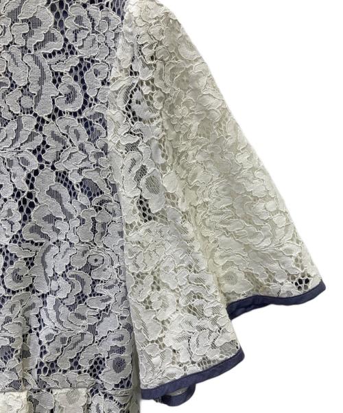 PAMEO POSE（パメオポーズ）PAMEO POSE (パメオポーズ) レースチャイナワンピース ホワイト×ブルー サイズ:Mの古着・服飾アイテム