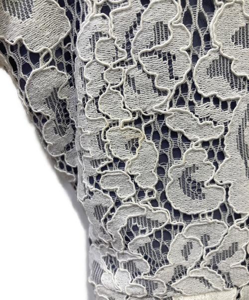 PAMEO POSE（パメオポーズ）PAMEO POSE (パメオポーズ) レースチャイナワンピース ホワイト×ブルー サイズ:Mの古着・服飾アイテム