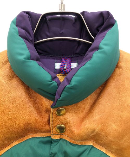 WAREHOUSE（ウエアハウス）WAREHOUSE (ウエアハウス) RockyMountainFeatherBed (ロッキーマウンテンフェザーベッド) ダウンベスト グリーン×ブラウン サイズ:36の古着・服飾アイテム