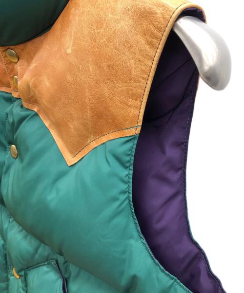 WAREHOUSE（ウエアハウス）WAREHOUSE (ウエアハウス) RockyMountainFeatherBed (ロッキーマウンテンフェザーベッド) ダウンベスト グリーン×ブラウン サイズ:36の古着・服飾アイテム