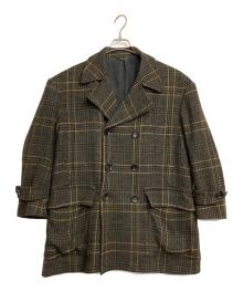 JOHN LAWRENCE SULLIVAN（ジョン ローレンス サリバン）の古着「チェックツイードオーバーサイズピージャケット」｜ブラウン