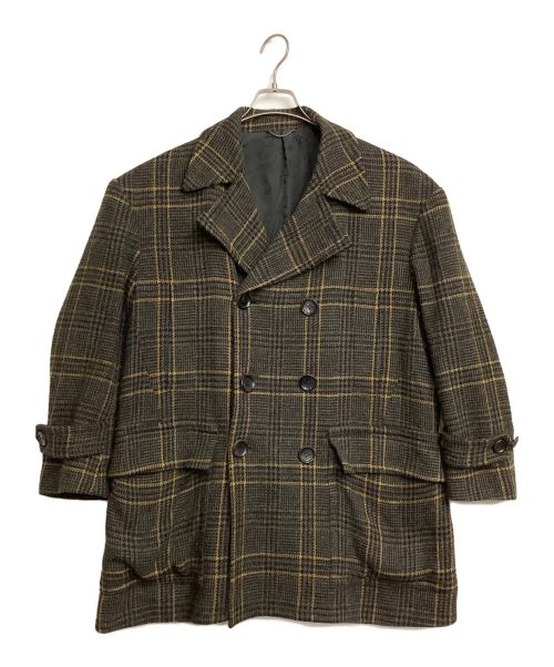JOHN LAWRENCE SULLIVAN（ジョン ローレンス サリバン）JOHN LAWRENCE SULLIVAN (ジョンローレンスサリバン) チェックツイードオーバーサイズピージャケット ブラウン サイズ:４４の古着・服飾アイテム