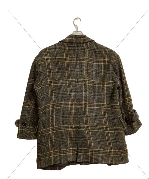 JOHN LAWRENCE SULLIVAN（ジョン ローレンス サリバン）JOHN LAWRENCE SULLIVAN (ジョンローレンスサリバン) チェックツイードオーバーサイズピージャケット ブラウン サイズ:４４の古着・服飾アイテム