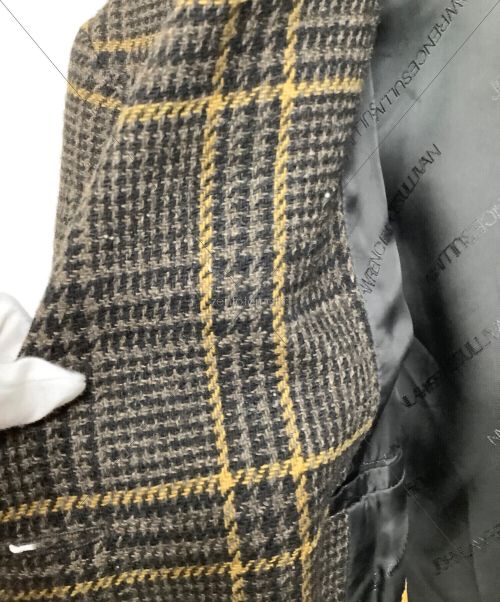 JOHN LAWRENCE SULLIVAN（ジョン ローレンス サリバン）JOHN LAWRENCE SULLIVAN (ジョンローレンスサリバン) チェックツイードオーバーサイズピージャケット ブラウン サイズ:４４の古着・服飾アイテム