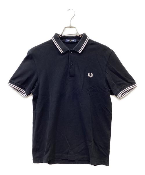 FRED PERRY（フレッドペリー）FRED PERRY (フレッドペリー) ポロシャツ ブラック×ホワイト サイズ:Mの古着・服飾アイテム
