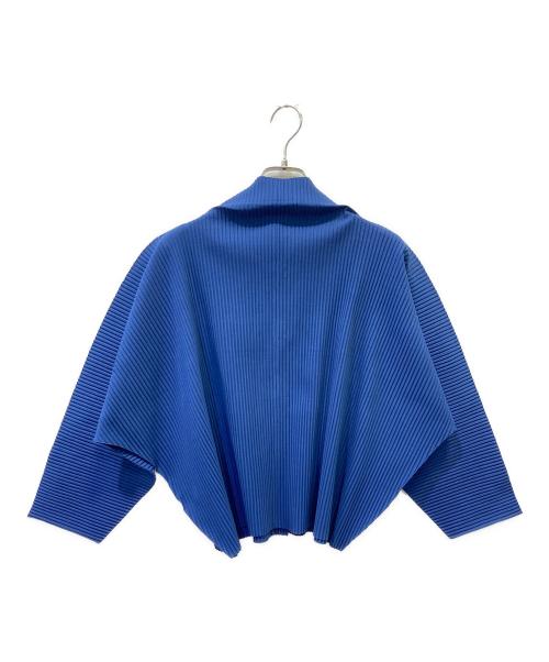 me ISSEY MIYAKE（ミーイッセイ ミヤケ）me ISSEY MIYAKE (ミーイッセイ ミヤケ) プリーツカーディガン ブルー サイズ:Ｆの古着・服飾アイテム