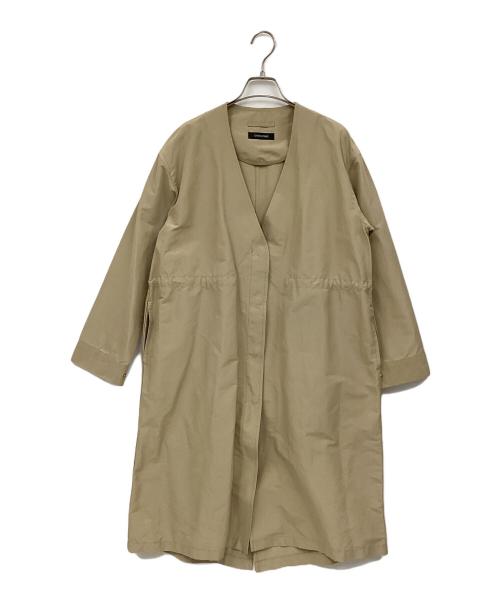 ourhome（アワホーム）ourhome (アワホーム) 頼れるノーカラーコート カーキ サイズ:FREEの古着・服飾アイテム