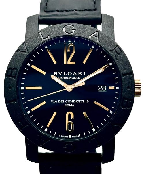 BVLGARI（ブルガリ）BVLGARI (ブルガリ) ブルガリ・ブルガリ カーボン BVLGARI・BVLGARI CARBON Ref. BB40CL ブラック サイズ:40.0mm/メンズの古着・服飾アイテム
