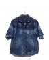 DSQUARED2（ディースクエアード）の古着「ダメージ加工半袖デニムシャツ」｜インディゴ
