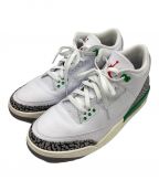 NIKEナイキ）の古着「ミドルカットスニーカー/AIR JORDAN3 RETRO RUST PINK」｜ホワイト×グリーン