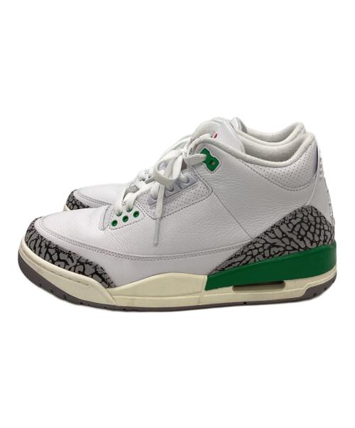 NIKE（ナイキ）NIKE (ナイキ) ミドルカットスニーカー/AIR JORDAN3 RETRO RUST PINK ホワイト×グリーン サイズ:27の古着・服飾アイテム