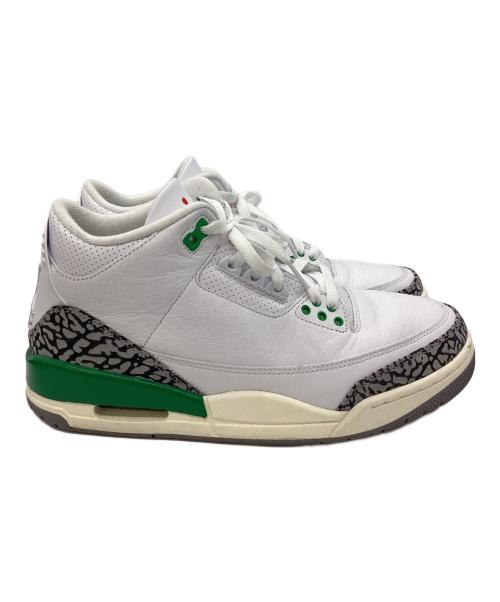 NIKE（ナイキ）NIKE (ナイキ) ミドルカットスニーカー/AIR JORDAN3 RETRO RUST PINK ホワイト×グリーン サイズ:27の古着・服飾アイテム