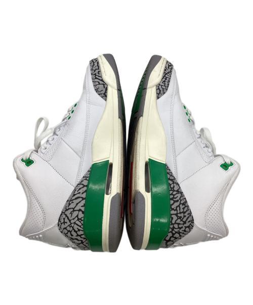 NIKE（ナイキ）NIKE (ナイキ) ミドルカットスニーカー/AIR JORDAN3 RETRO RUST PINK ホワイト×グリーン サイズ:27の古着・服飾アイテム