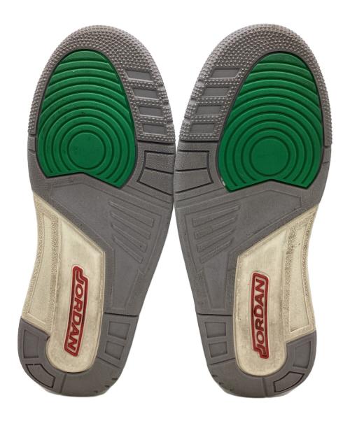 NIKE（ナイキ）NIKE (ナイキ) ミドルカットスニーカー/AIR JORDAN3 RETRO RUST PINK ホワイト×グリーン サイズ:27の古着・服飾アイテム