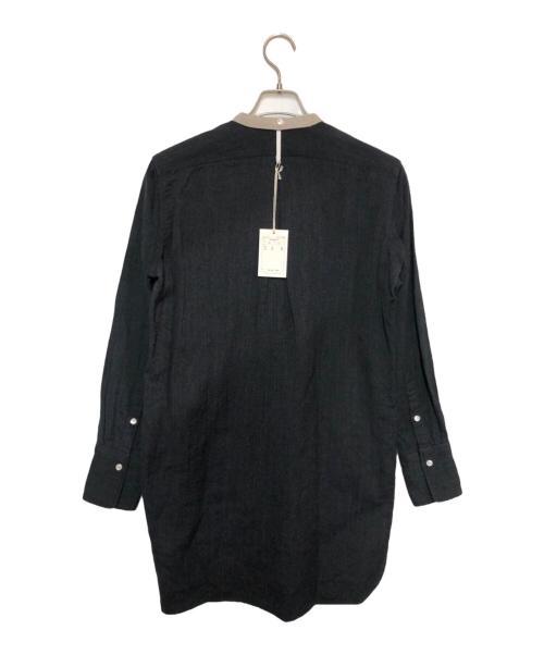 SUS-SOUS（シュス）SUS-SOUS (シュス) グランパシャツ ブラック×グレー サイズ:SIZE 5の古着・服飾アイテム