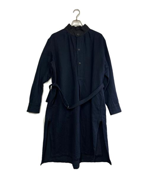 SUS-SOUS（シュス）SUS-SOUS (シュス) ロングスモックグランパシャツ ネイビー サイズ:SIZE 9の古着・服飾アイテム