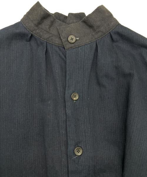 SUS-SOUS（シュス）SUS-SOUS (シュス) ロングスモックグランパシャツ ネイビー サイズ:SIZE 9の古着・服飾アイテム