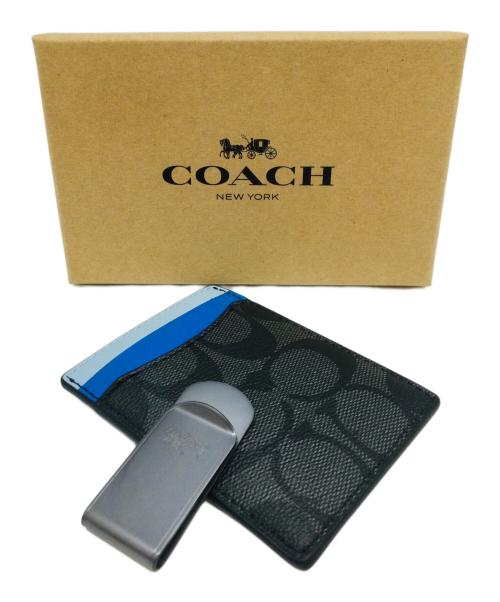 COACH（コーチ）COACH (コーチ) カードケース ブルー×ブラックの古着・服飾アイテム