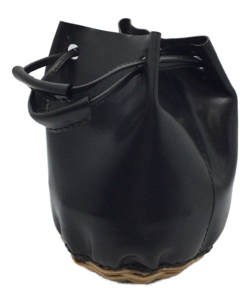 ebagos（エバゴス）ebagos (エバゴス) 巾着カゴバッグ ブラックの古着・服飾アイテム