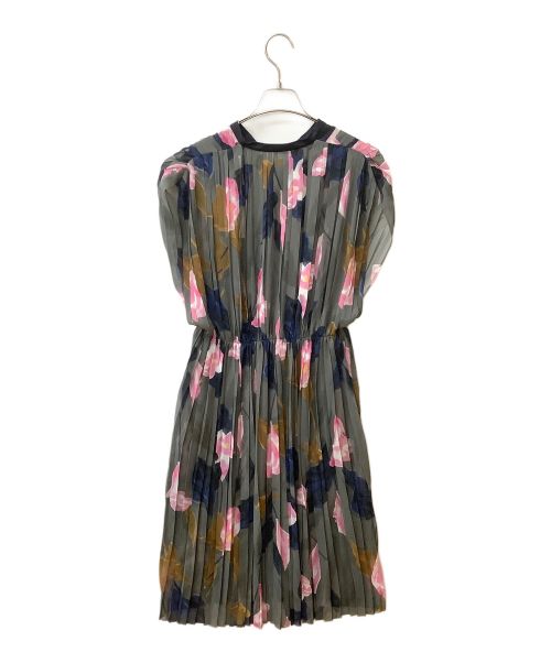 BALLSEY（ボールジィ）BALLSEY (ボールジィ) 花柄シアーワンピース グレー×ピンク サイズ:36の古着・服飾アイテム