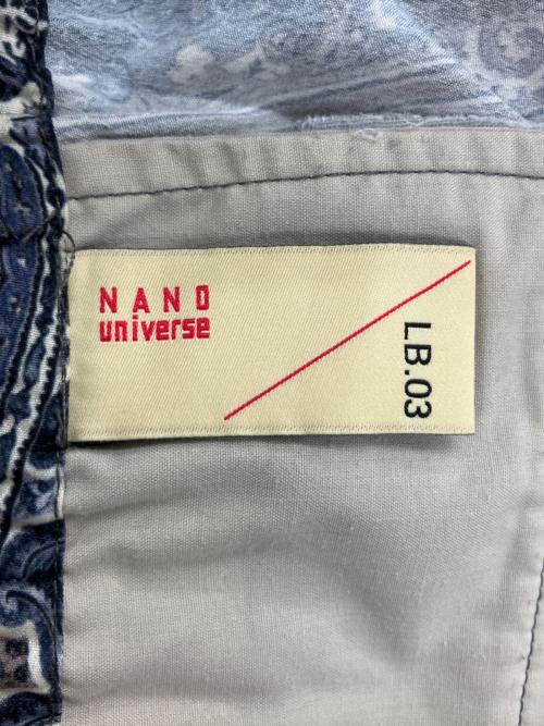 nano・universe（ナノ・ユニバース）nano・universe (ナノ・ユニバース) 668-2128227　LB.03/プリントワイドショーツ ネイビー×ブラウン サイズ:Mの古着・服飾アイテム