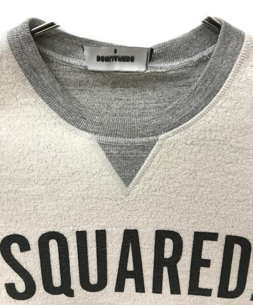 DSQUARED2（ディースクエアード）DSQUARED2 (ディースクエアード) ceresio 9 milano sweatshirt グレー×ホワイト サイズ:Sの古着・服飾アイテム