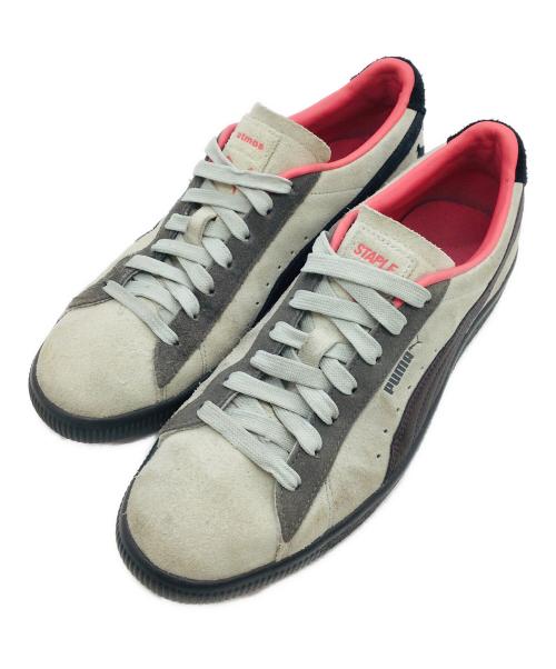 PUMA（プーマ）PUMA (プーマ) staple (ステイプル) ATMOS (アトモス) Suede Natural Grey グレー×ピンク サイズ:UK9、EUR43、US10、CM28の古着・服飾アイテム