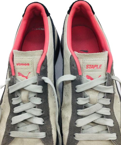 PUMA（プーマ）PUMA (プーマ) staple (ステイプル) ATMOS (アトモス) Suede Natural Grey グレー×ピンク サイズ:UK9、EUR43、US10、CM28の古着・服飾アイテム