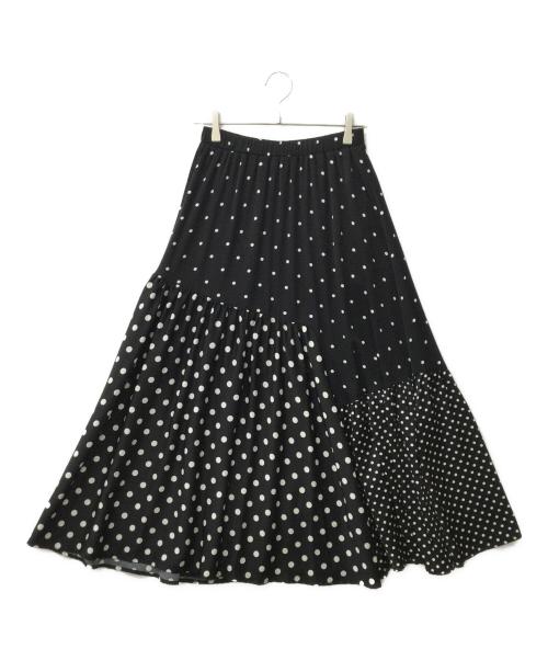 BEARDSLEY（ビアズリー）BEARDSLEY (ビアズリー) BEZ1021101A0002　ドットパッチワークロングスカート ブラック サイズ:Freeの古着・服飾アイテム