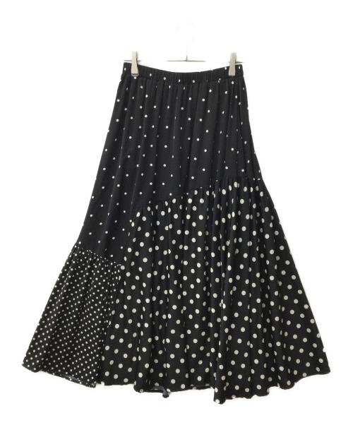 BEARDSLEY（ビアズリー）BEARDSLEY (ビアズリー) BEZ1021101A0002　ドットパッチワークロングスカート ブラック サイズ:Freeの古着・服飾アイテム