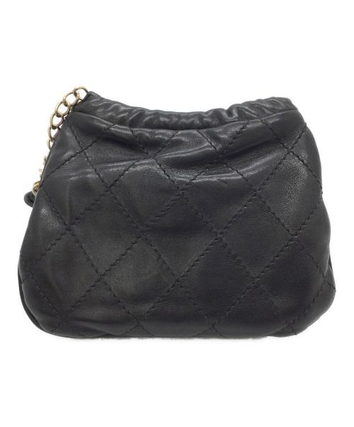 CHANEL（シャネル）CHANEL (シャネル) チェーンハンドポーチ カメリア ワイルドステッチ ブラックの古着・服飾アイテム