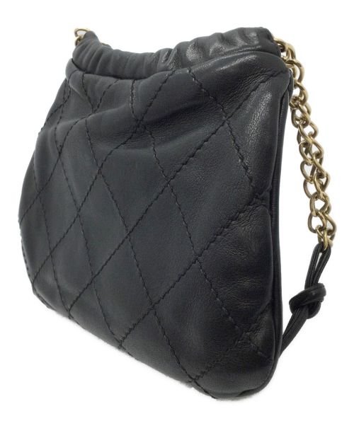 CHANEL（シャネル）CHANEL (シャネル) チェーンハンドポーチ カメリア ワイルドステッチ ブラックの古着・服飾アイテム