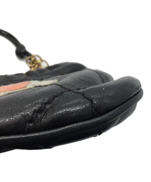 CHANEL（シャネル）CHANEL (シャネル) チェーンハンドポーチ カメリア ワイルドステッチ ブラックの古着・服飾アイテム