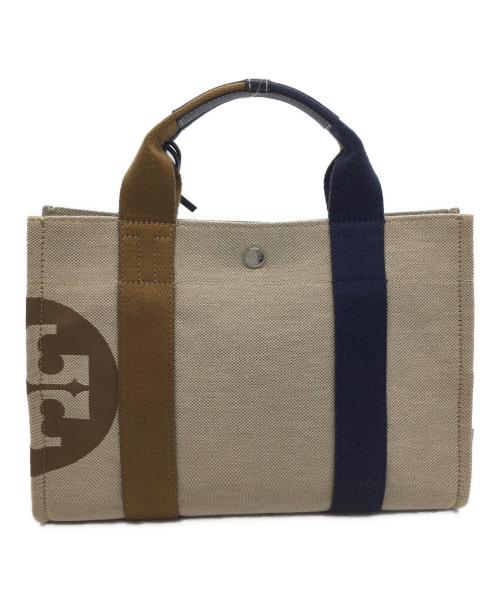 TORY BURCH（トリーバーチ）TORY BURCH (トリーバーチ) キャンバス×レザー 2wayハンドバッグ ベージュ×ネイビーの古着・服飾アイテム
