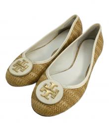 TORY BURCH（トリーバーチ）の古着「TORY BURCH(トリーバーチ)フラットシューズ」｜ベージュ×ホワイト