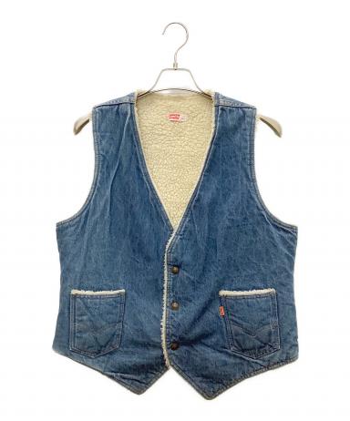【Levi's】 70s リーバイス デニムボアベスト ヴィンテージ USA製 70s リーバイス USA製 デニムベスト ボアベスト インディゴ スモールe