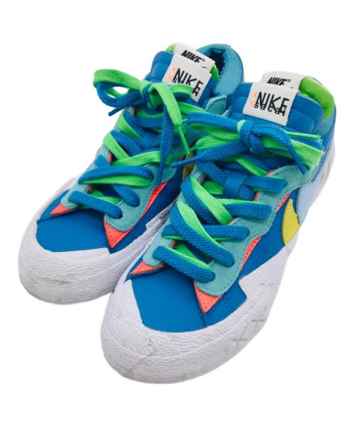 NIKE（ナイキ）NIKE (ナイキ) sacai (サカイ) KAWS (カウズ) Blazer Low Neptune Blue ブルー×グリーン サイズ:US6、UK5.5、cm24、BR37、CN240(2.5)の古着・服飾アイテム