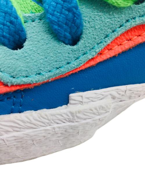 NIKE（ナイキ）NIKE (ナイキ) sacai (サカイ) KAWS (カウズ) Blazer Low Neptune Blue ブルー×グリーン サイズ:US6、UK5.5、cm24、BR37、CN240(2.5)の古着・服飾アイテム